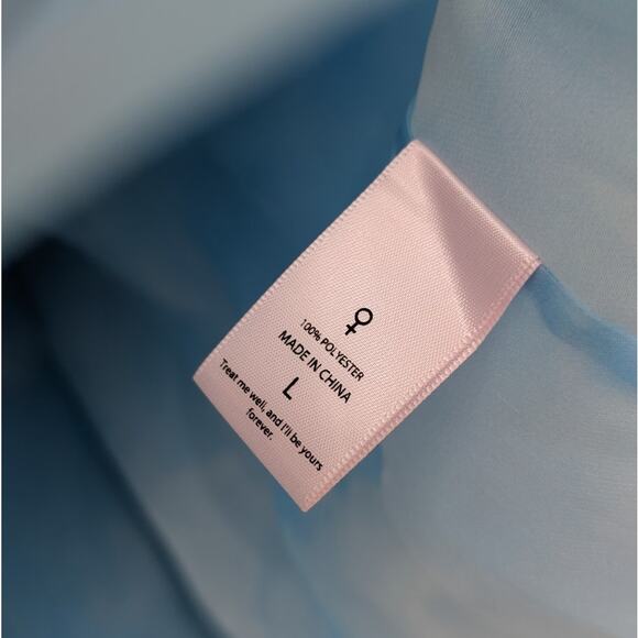 Selkie Blue Organza Head in the Clouds French Puff Short Dress, size L - Picture 6 of 9